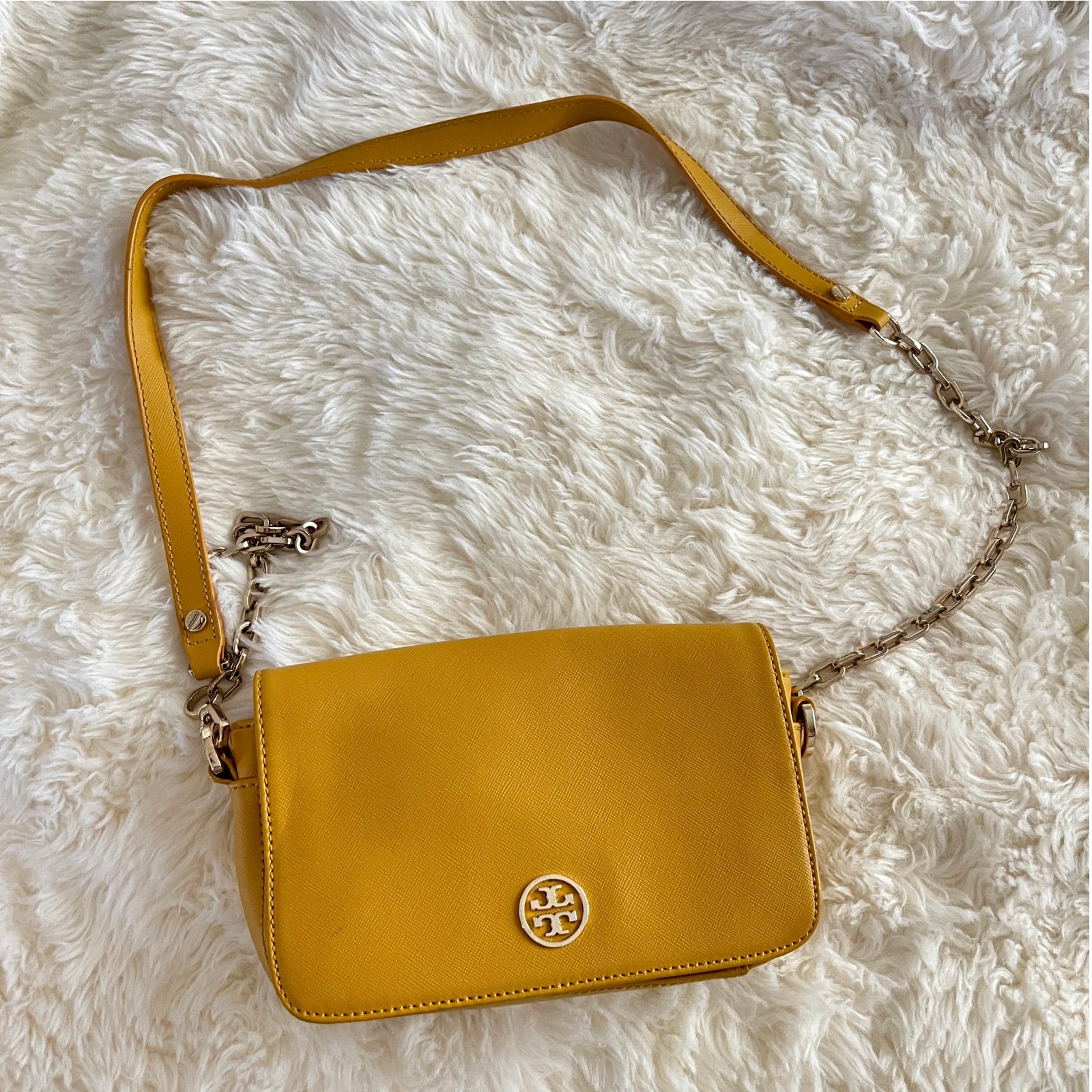 Tory Burch Yellow Mustard Color Crossbody
